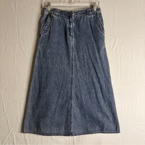 Lauren Ralph Lauren Vintage Blue A-Line Denim Skirt